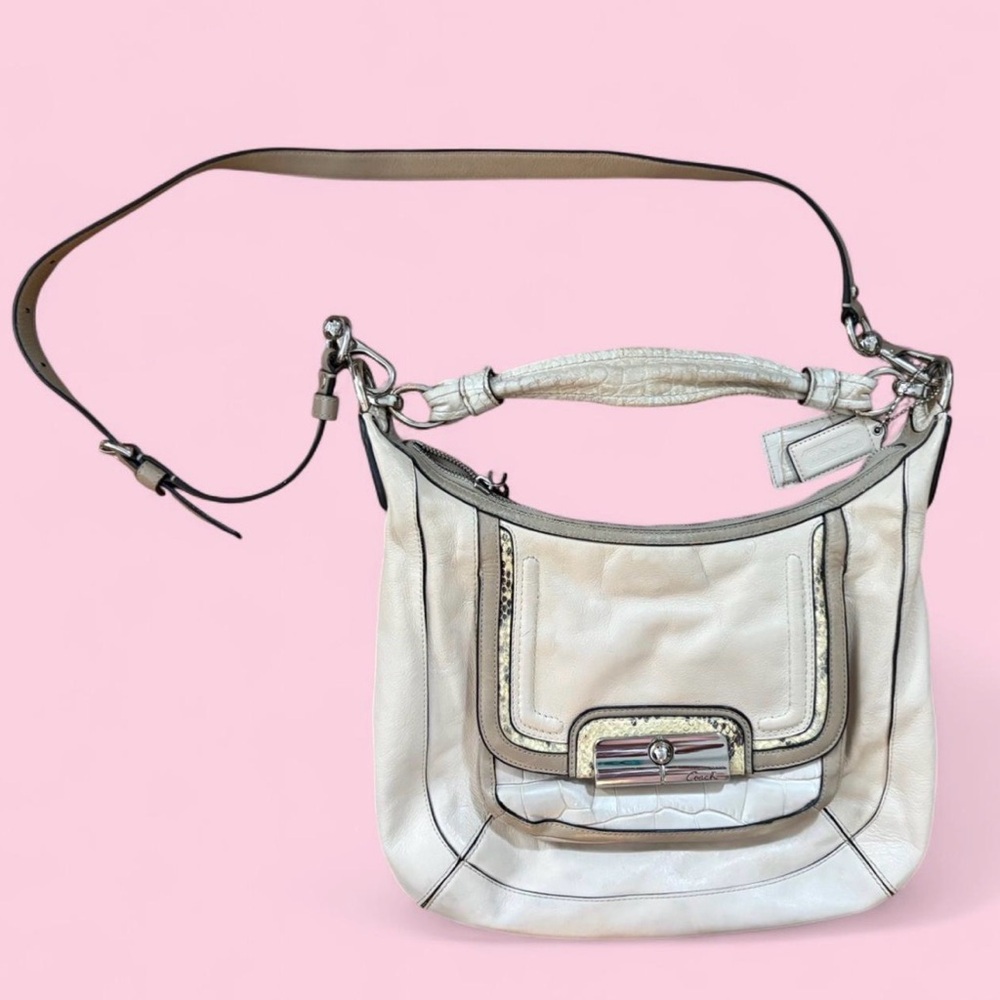 Coach Kristin Hobo Cream Neutral Leather Shoulder Bag